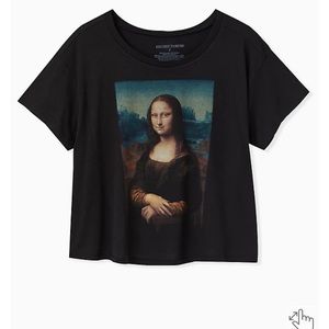 Torrid MONA LISA BLACK CROP CREW TEE size 3